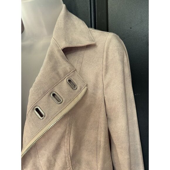 Joseph Ribkoff Dune Knit Jacket Style 231934 Women's Size XS Neutral Moto Zip - Picture 3 of 9